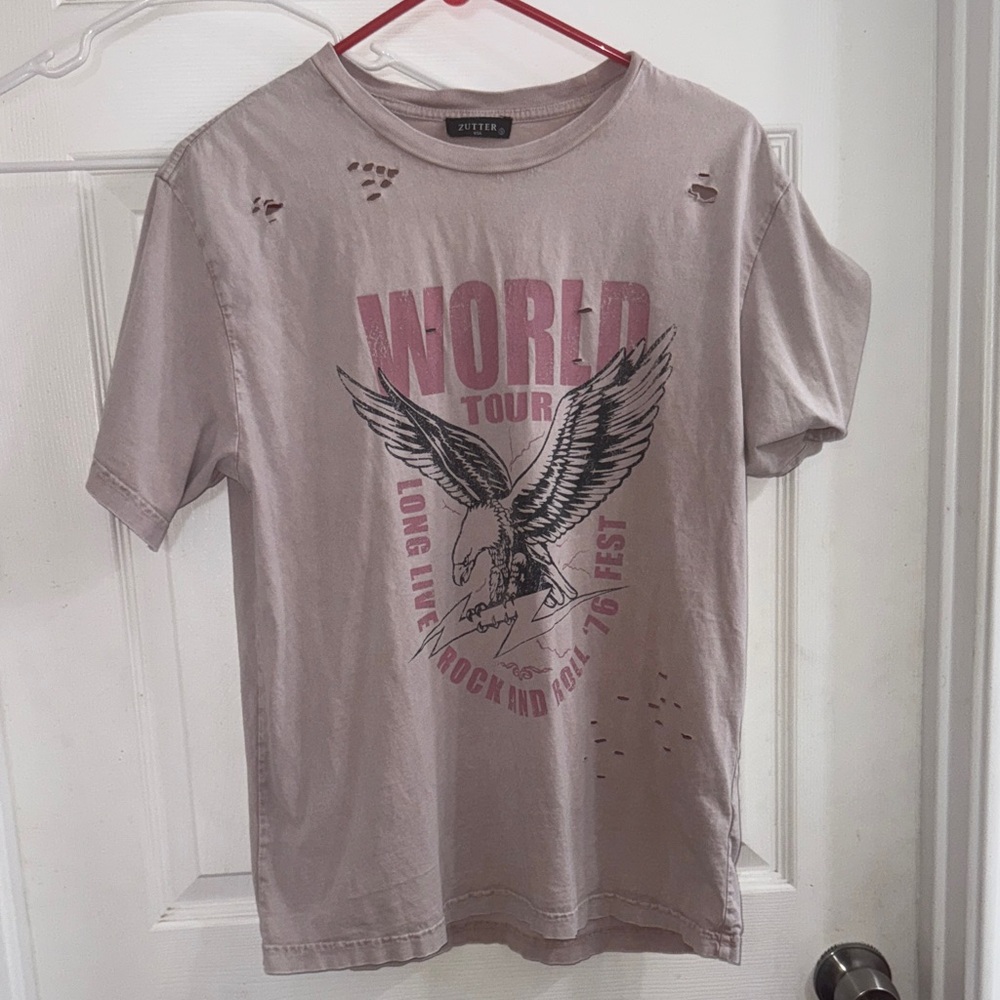 Pink Short Sleeve Tee Casual Graphic